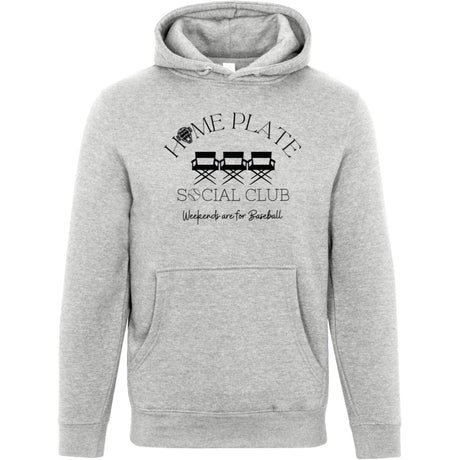 Home Plate Social Club (Baseball) Unisex Premium Hoodie - Heather Grey