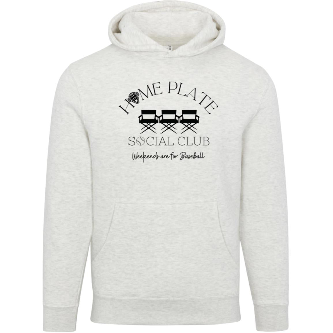 Home Plate Social Club (Baseball) Unisex Premium Hoodie - Heather Oatmeal