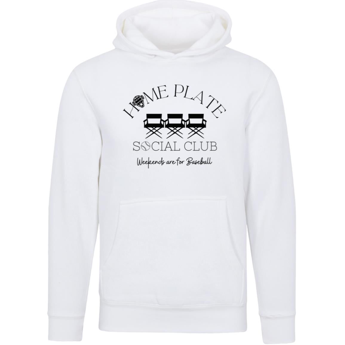 Home Plate Social Club (Baseball) Unisex Premium Hoodie - White