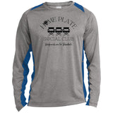 Home Plate Social Club (Baseball) Unisex Colorblock Performance Long Sleeve T-Shirt - Heather Grey/Royal