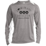 Home Plate Social Club (Baseball) Unisex Colorblock Performance Long Sleeve T-Shirt - Heather Grey/White