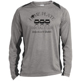 Home Plate Social Club (Baseball) Unisex Colorblock Performance Long Sleeve T-Shirt - Heather Grey/Black