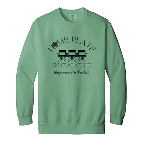 Home Plate Social Club (Baseball) Unisex Crewneck Sweatshirt - Light Green