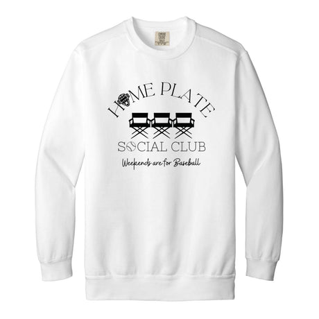 Home Plate Social Club (Baseball) Unisex Crewneck Sweatshirt - White