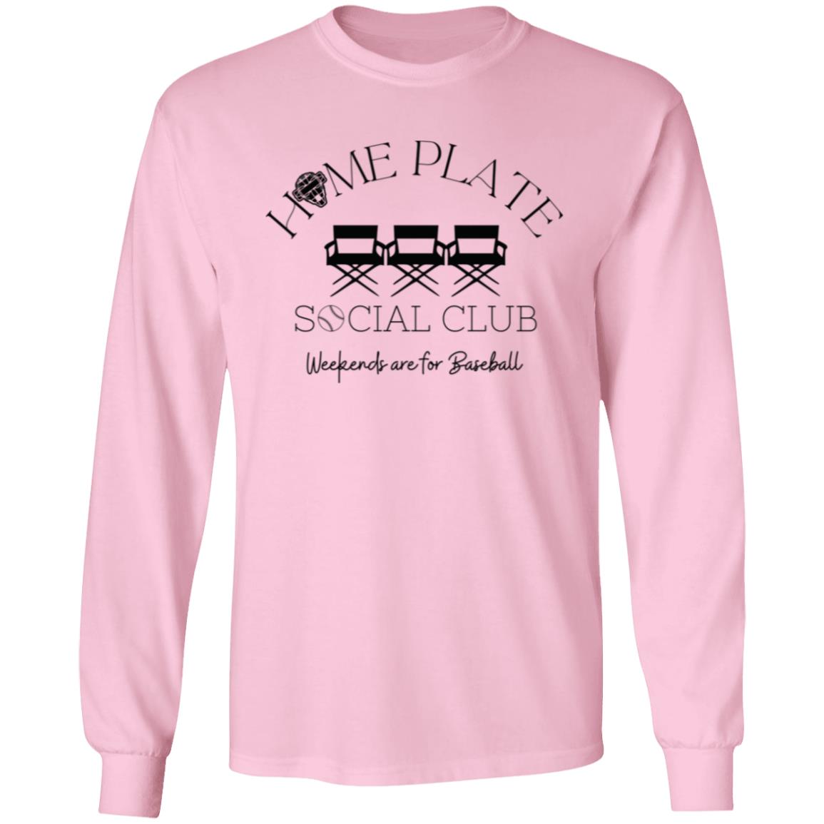 Home Plate Social Club (Baseball) Unisex Long Sleeve T-Shirt - Light Pink