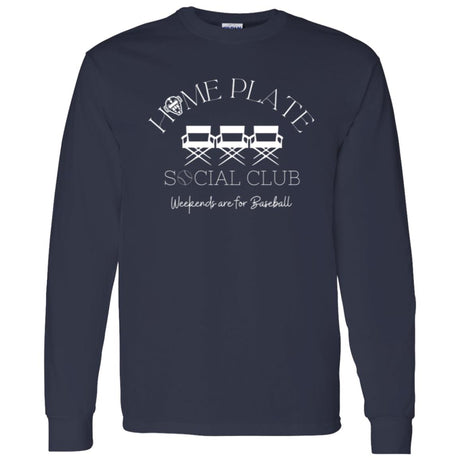 Home Plate Social Club (Baseball) Unisex Long Sleeve T-Shirt - Navy