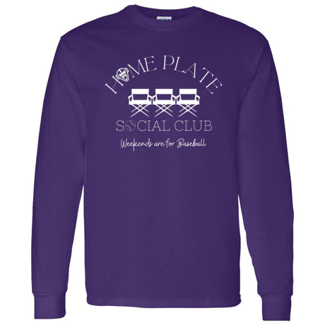 Home Plate Social Club (Baseball) Unisex Long Sleeve T-Shirt - Purple