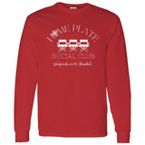 Home Plate Social Club (Baseball) Unisex Long Sleeve T-Shirt - Red