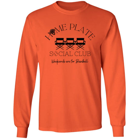 Home Plate Social Club (Baseball) Unisex Long Sleeve T-Shirt - Orange