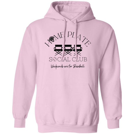 Home Plate Social Club (Baseball) Unisex Pullover Hoodie - Light Pink