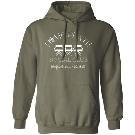 Home Plate Social Club (Baseball) Unisex Pullover Hoodie - Military Green