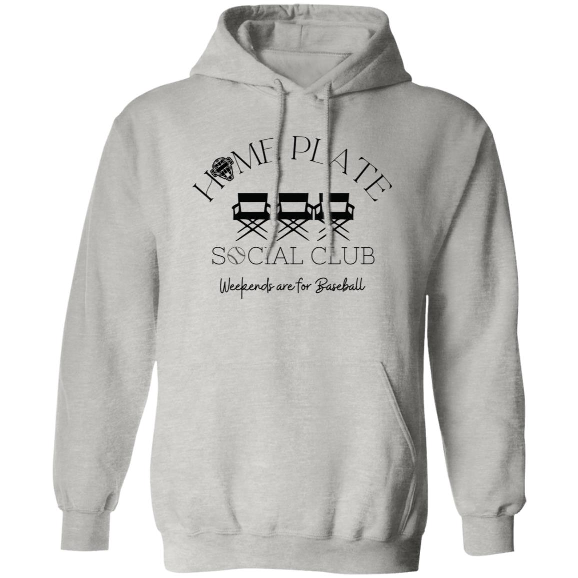 Home Plate Social Club (Baseball) Unisex Pullover Hoodie - Sport Grey