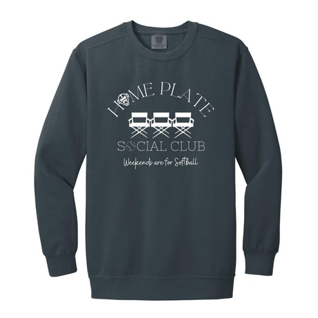 Home Plate Social Club (Softball) Unisex Crewneck Sweatshirt - Denim