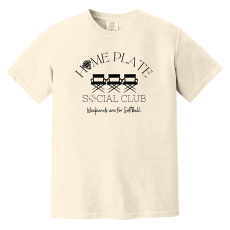 Home Plate Social Club (Softball) Unisex Heavyweight T-Shirt - Ivory