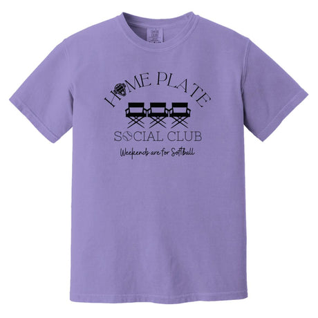 Home Plate Social Club (Softball) Unisex Heavyweight T-Shirt - Violet