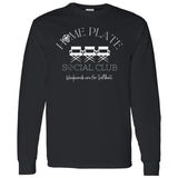 Home Plate Social Club (Softball) Unisex Long Sleeve T-Shirt - Black