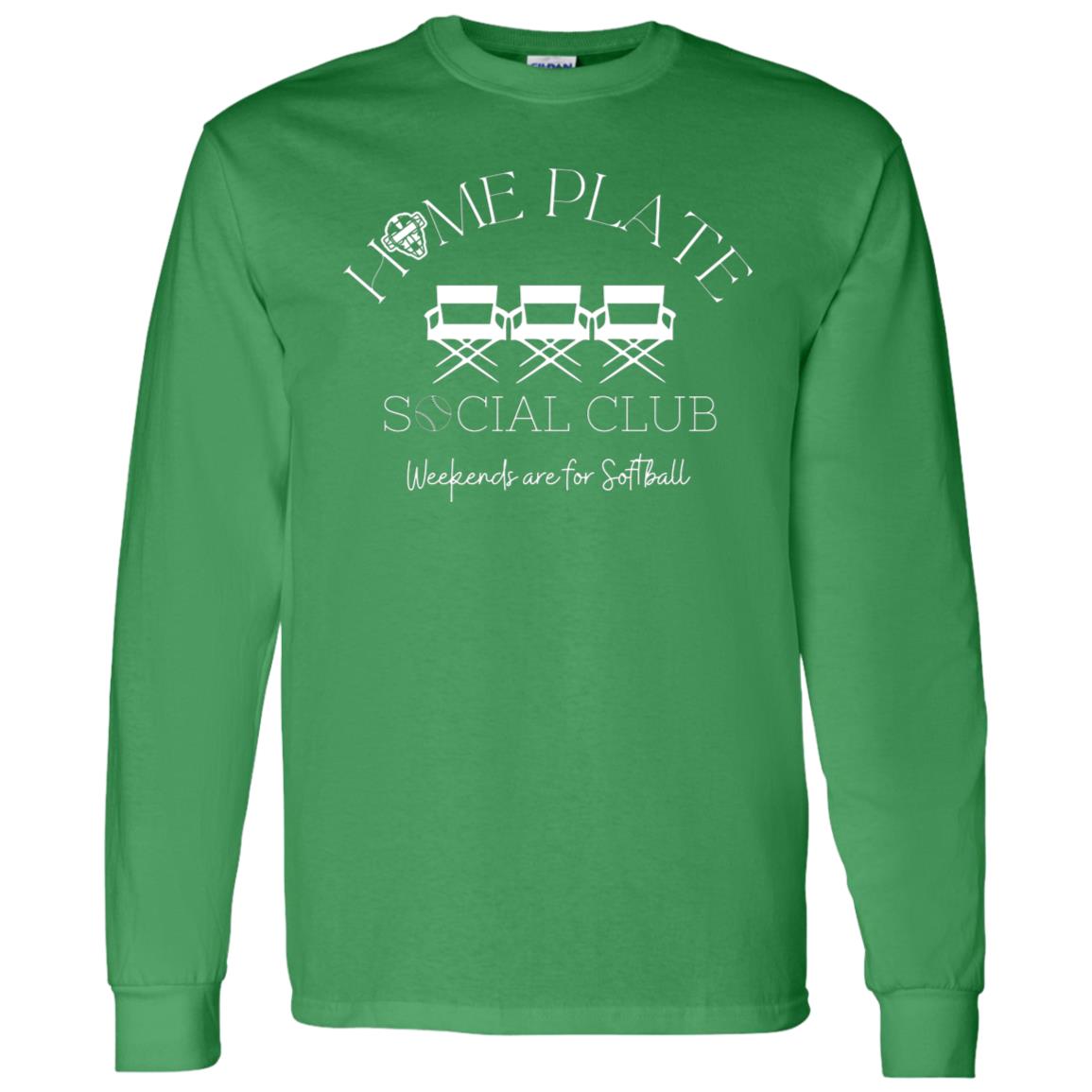 Home Plate Social Club (Softball) Unisex Long Sleeve T-Shirt - Green