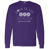 Home Plate Social Club (Softball) Unisex Long Sleeve T-Shirt - Purple