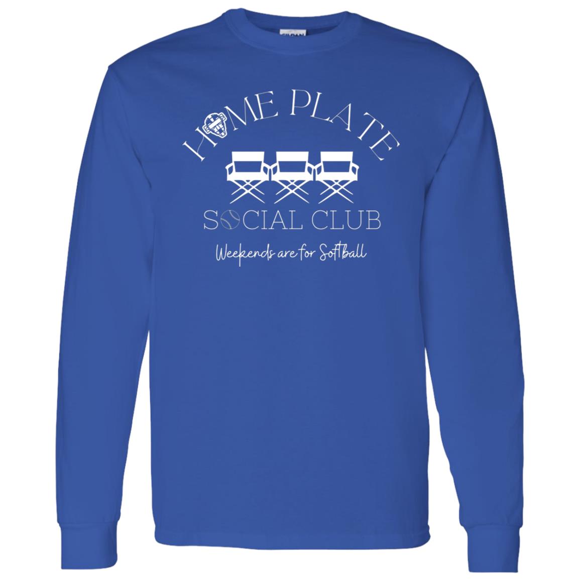 Home Plate Social Club (Softball) Unisex Long Sleeve T-Shirt - Royal