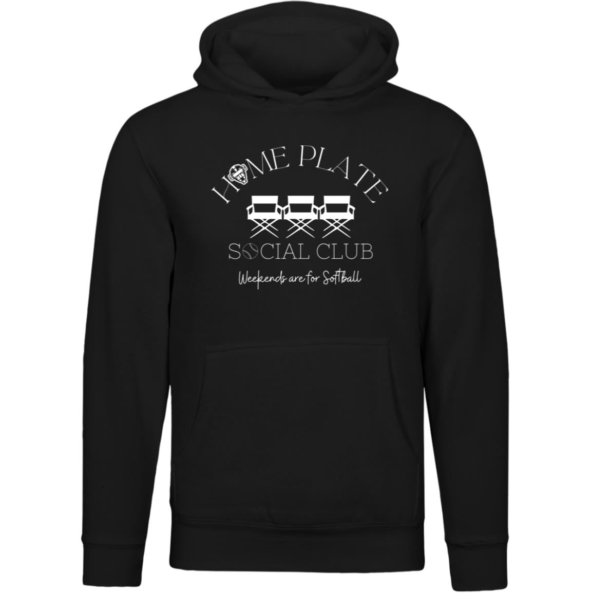 Home Plate Social Club (Softball) Unisex Premium Hoodie - Black