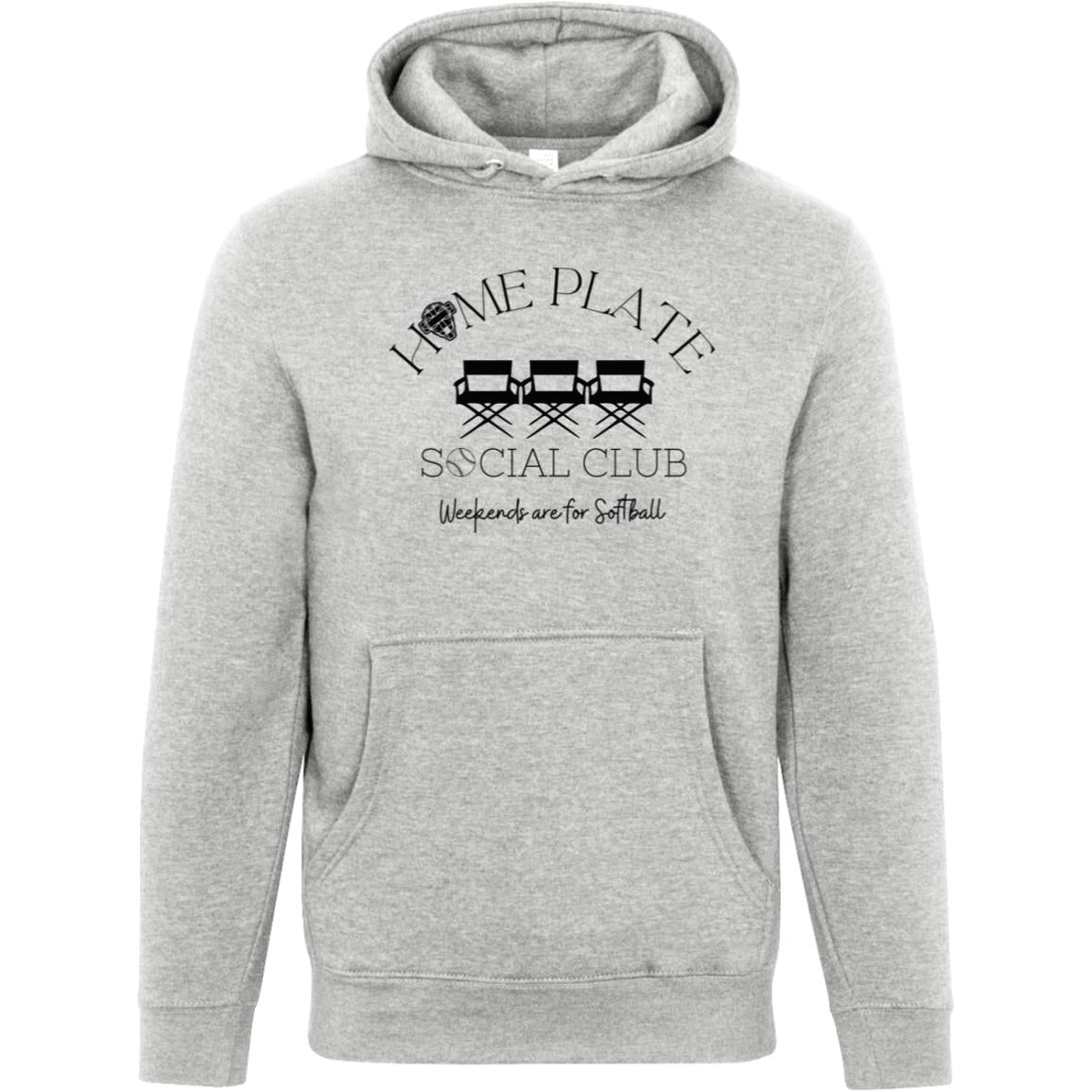 Home Plate Social Club (Softball) Unisex Premium Hoodie - Heather Grey