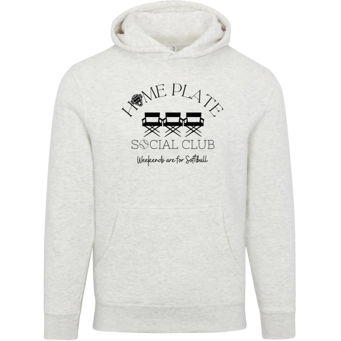 Home Plate Social Club (Softball) Unisex Premium Hoodie - Oatmeal Heather