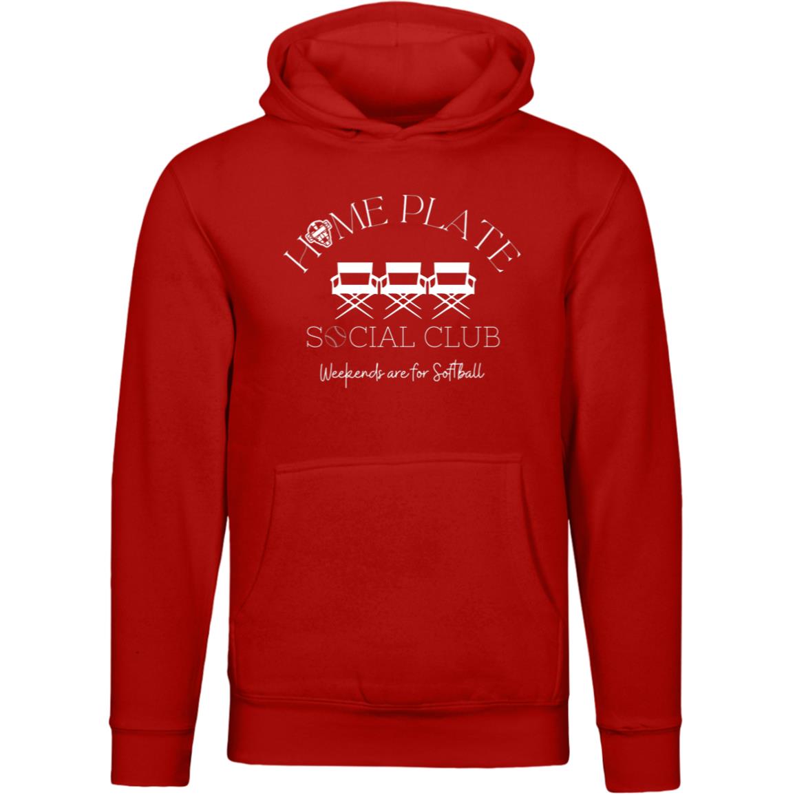 Home Plate Social Club (Softball) Unisex Premium Hoodie - Red