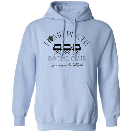 Home Plate Social Club (Softball) Unisex Pullover Hoodie - Light Blue