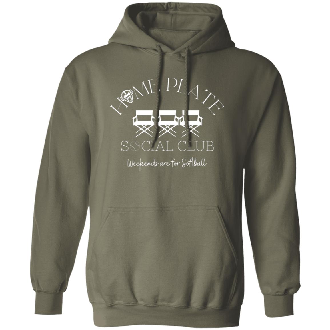 Home Plate Social Club (Softball) Unisex Pullover Hoodie - Military Green