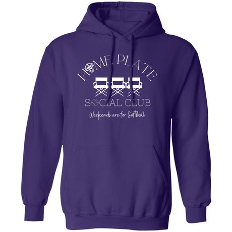 Home Plate Social Club (Softball) Unisex Pullover Hoodie - Purple