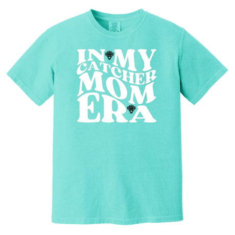 In My Catcher Mom Era Heavyweight T-Shirt - Lagoon Blue