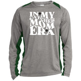 In My Catcher Mom Era Unisex Colorblock Performance Long Sleeve T-Shirt - Vintage Heather/Green