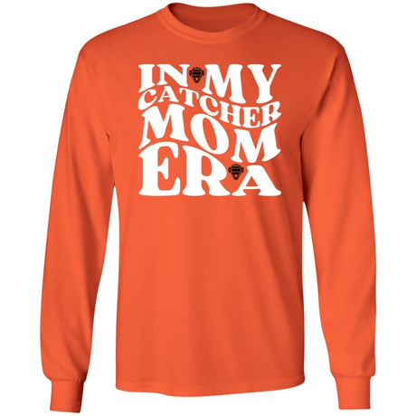 In My Catcher Mom Era Unisex Long Sleeve T-Shirt - Orange