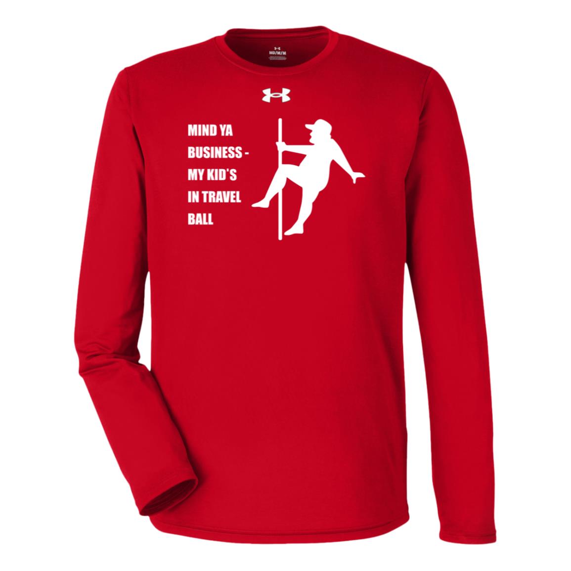 Mind Ya Business Under Armour® Team Tech Long Sleeve T-Shirt - Red