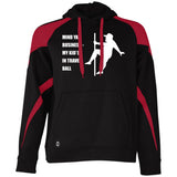 Mind Ya Business Unisex Colorblock Fleece Hoodie - Black/Red