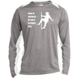 Mind Ya Business Unisex Colorblock Performance Long Sleeve T-Shirt - Heather Grey/White