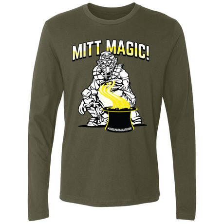 Mitt Magic Men's Premium Long Sleeve T-Shirt - Military Green