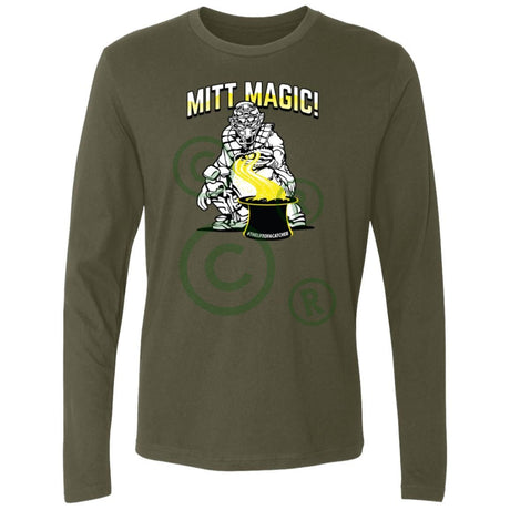 Mitt Magic Men's Premium Long Sleeve T-Shirt - Military Green