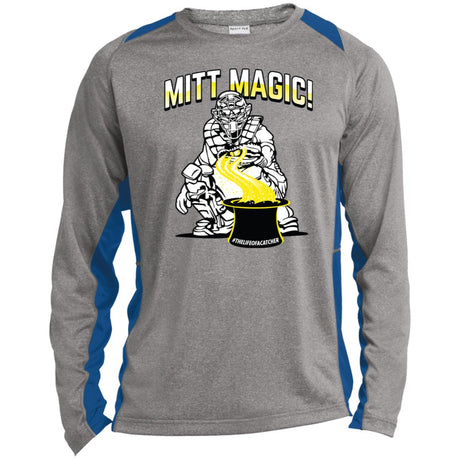 Mitt Magic Unisex Colorblock Performance Long Sleeve T-Shirt - Heather/Royal