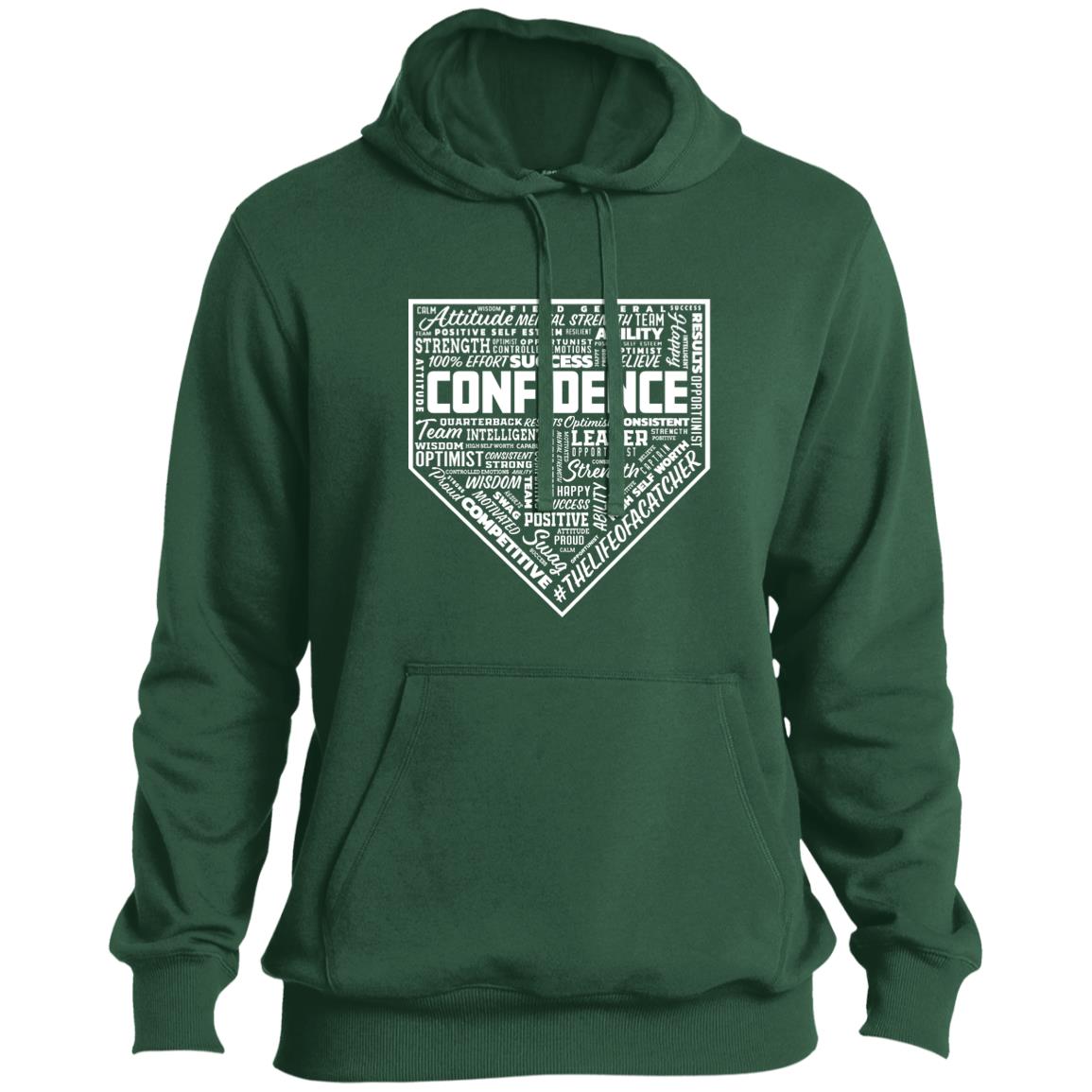 The Catching Guy Catcher Confidence Pullover Hoodie in green