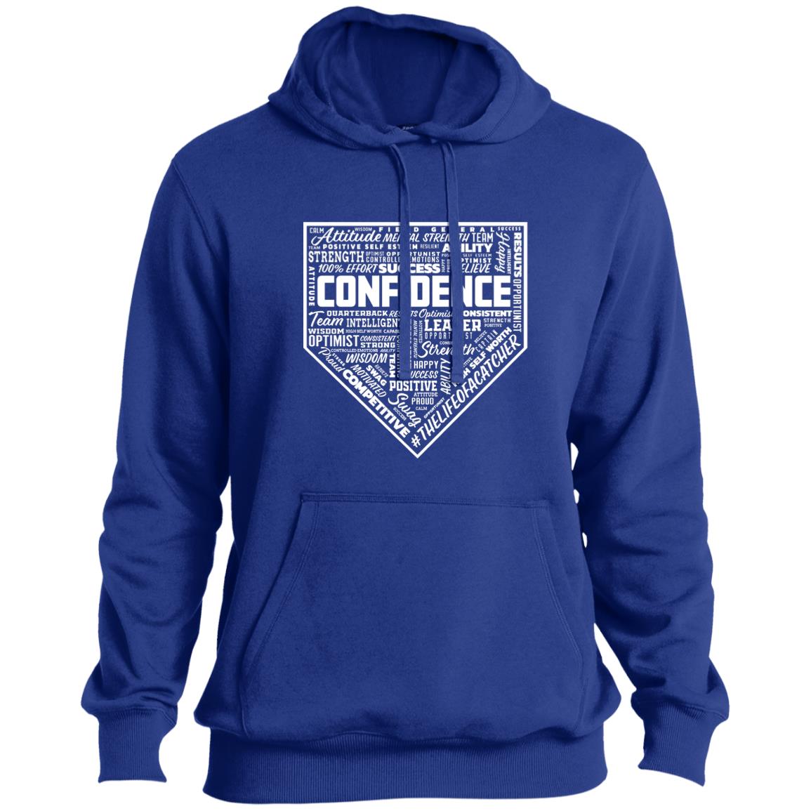 The Catching Guy Catcher Confidence Pullover Hoodie in royal blue