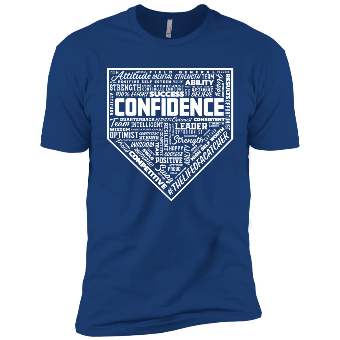 The Catching Guy Catcher Confidence Youth Tee in blue