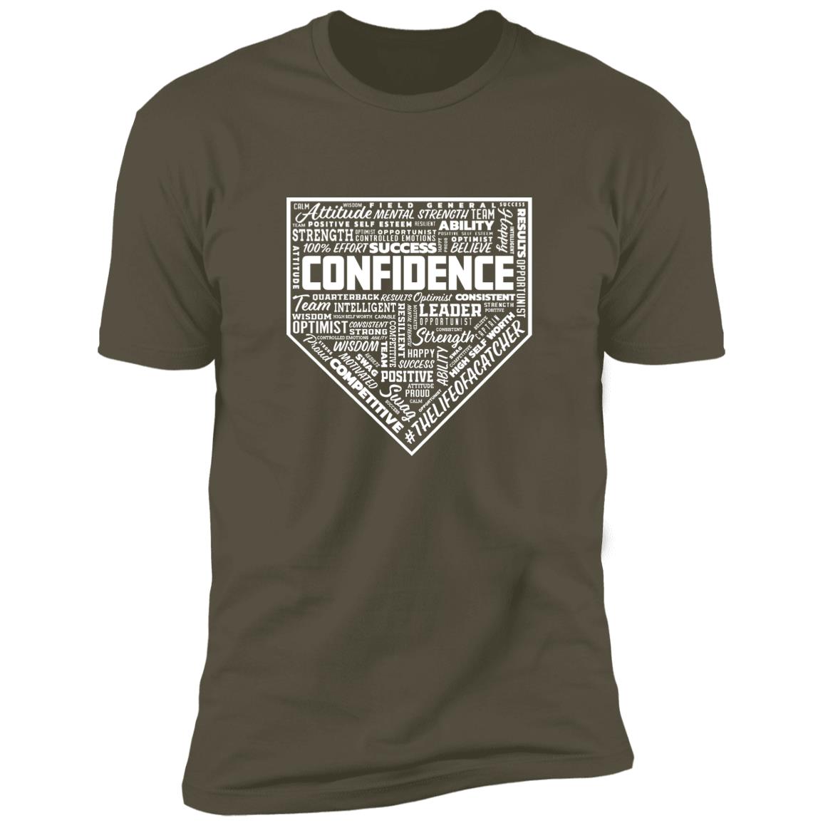 the catching guy confidence t-shirt mockup in army