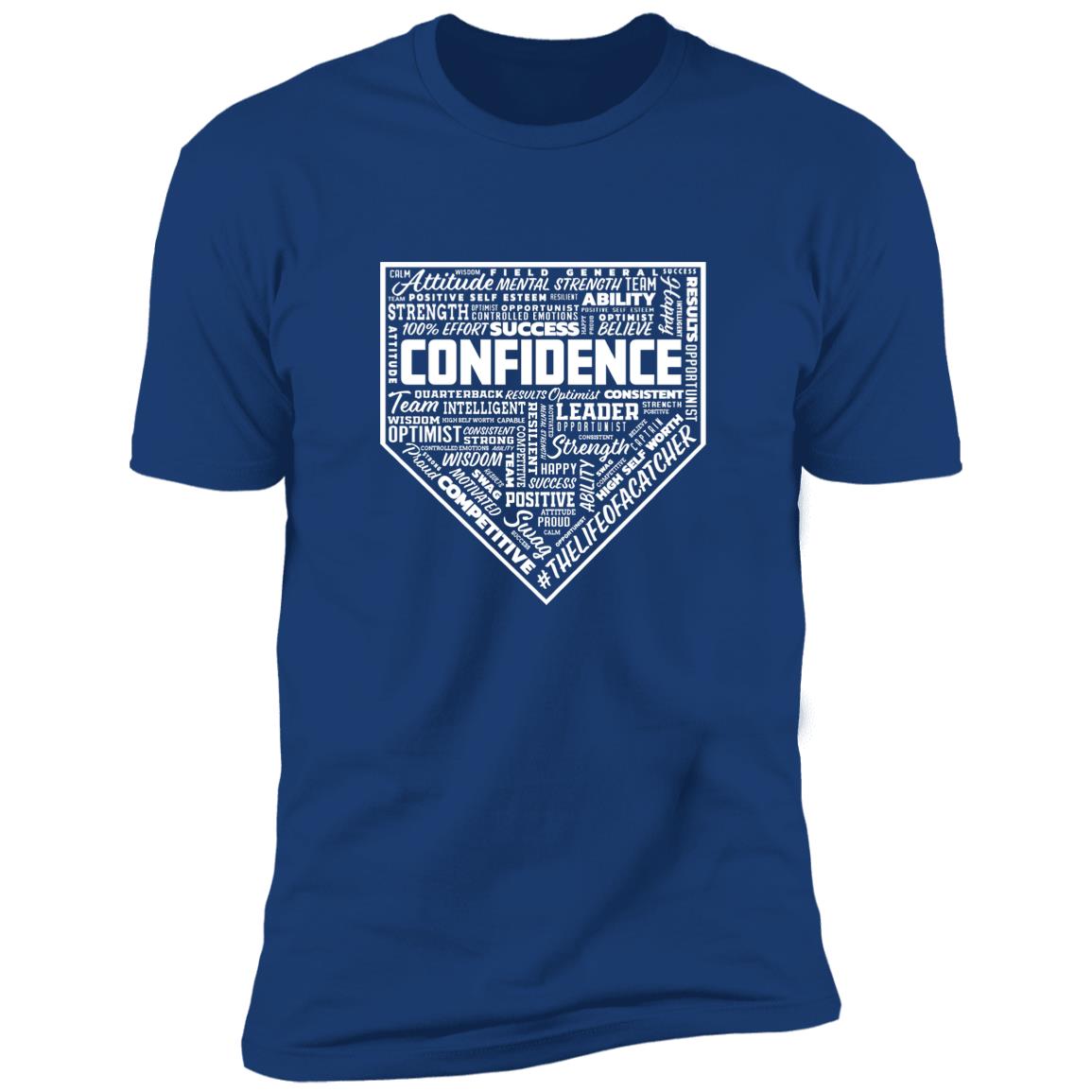 the catching guy confidence t-shirt mockup in royal blue