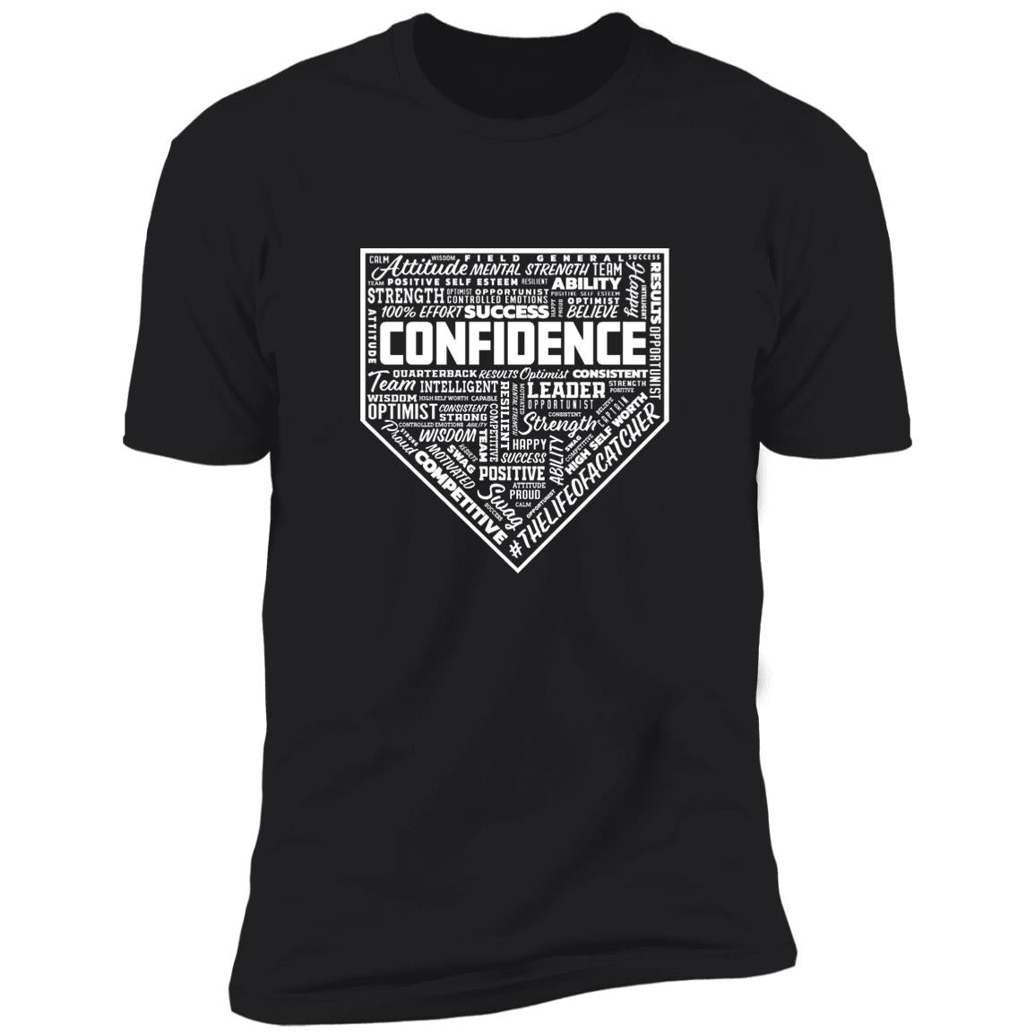 the catching guy confidence t-shirt mockup in black