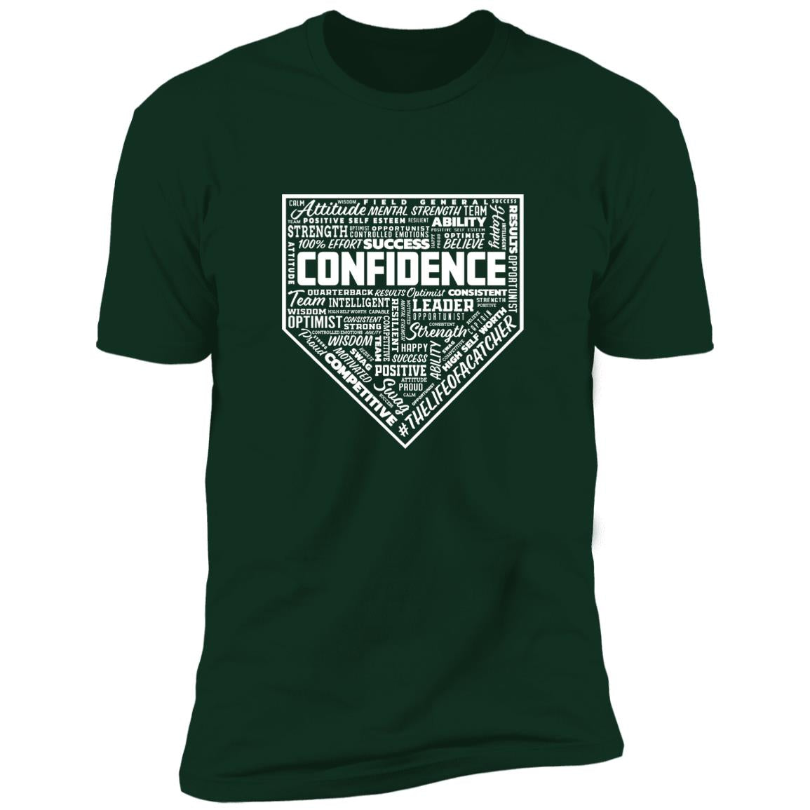 the catching guy confidence t-shirt mockup in dark green