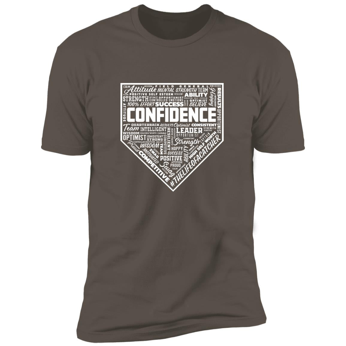 the catching guy confidence t-shirt mockup in dark grey