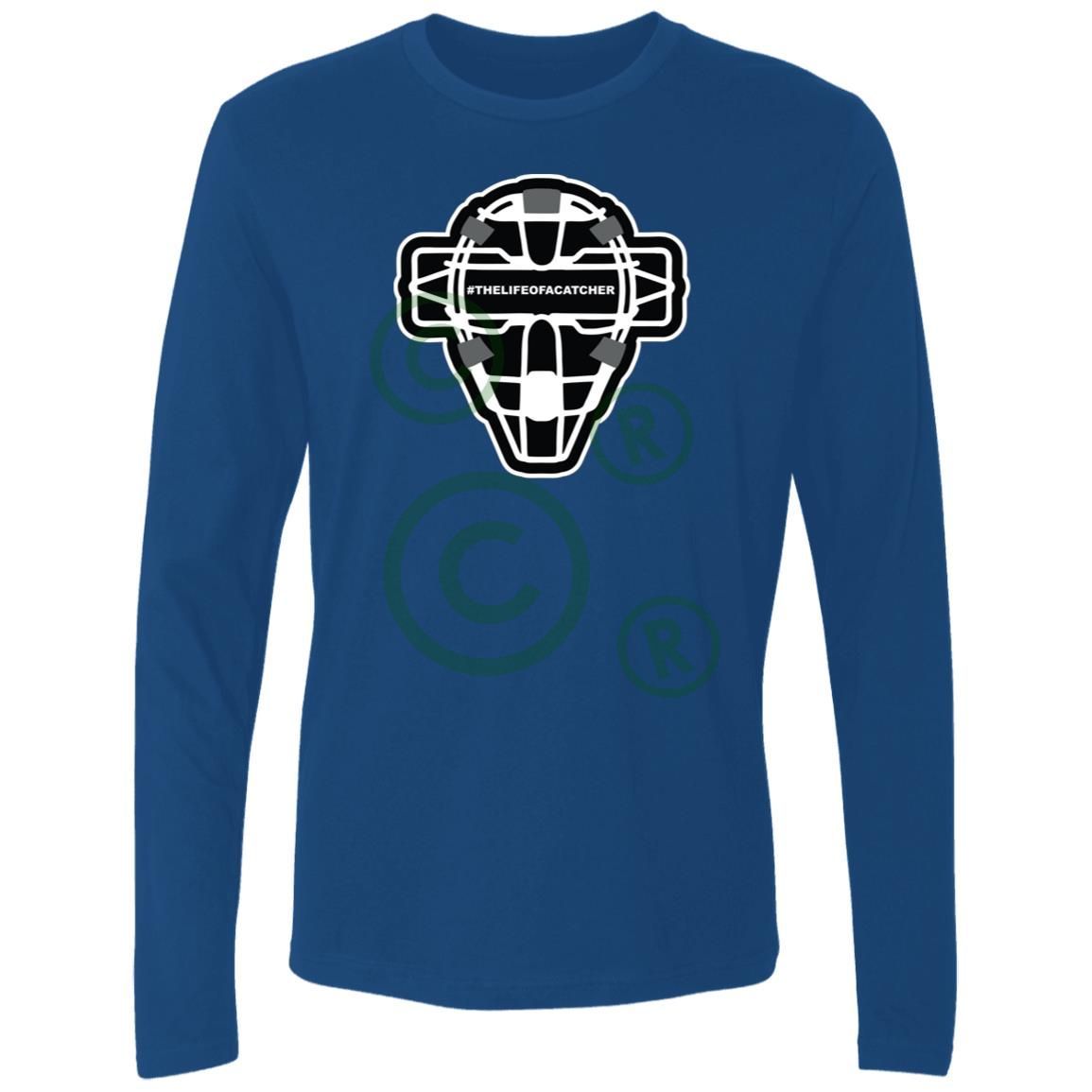 The Catching Guy Logo Mask Men's Premium Long Sleeve T-Shirt - Blue