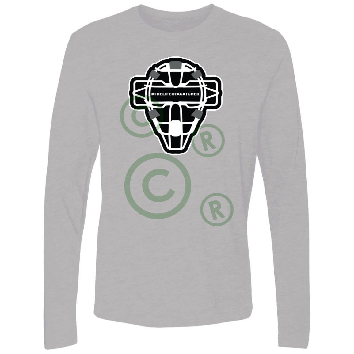 The Catching Guy Logo Mask Men's Premium Long Sleeve T-Shirt - Heather Grey