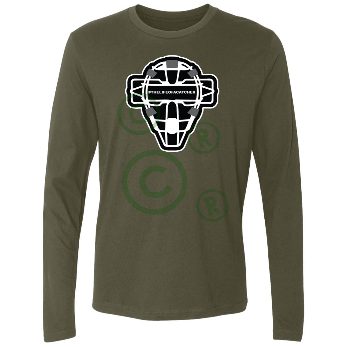 The Catching Guy Logo Mask Men's Premium Long Sleeve T-Shirt - Moss